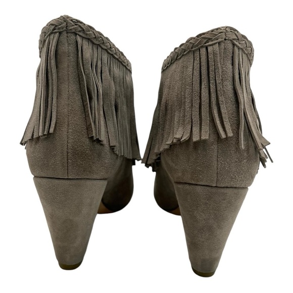 Anine Bing Irmelin Gray Suede Fringe Casual Booties Southwestern Boho Women’s 39 - Picture 9 of 15